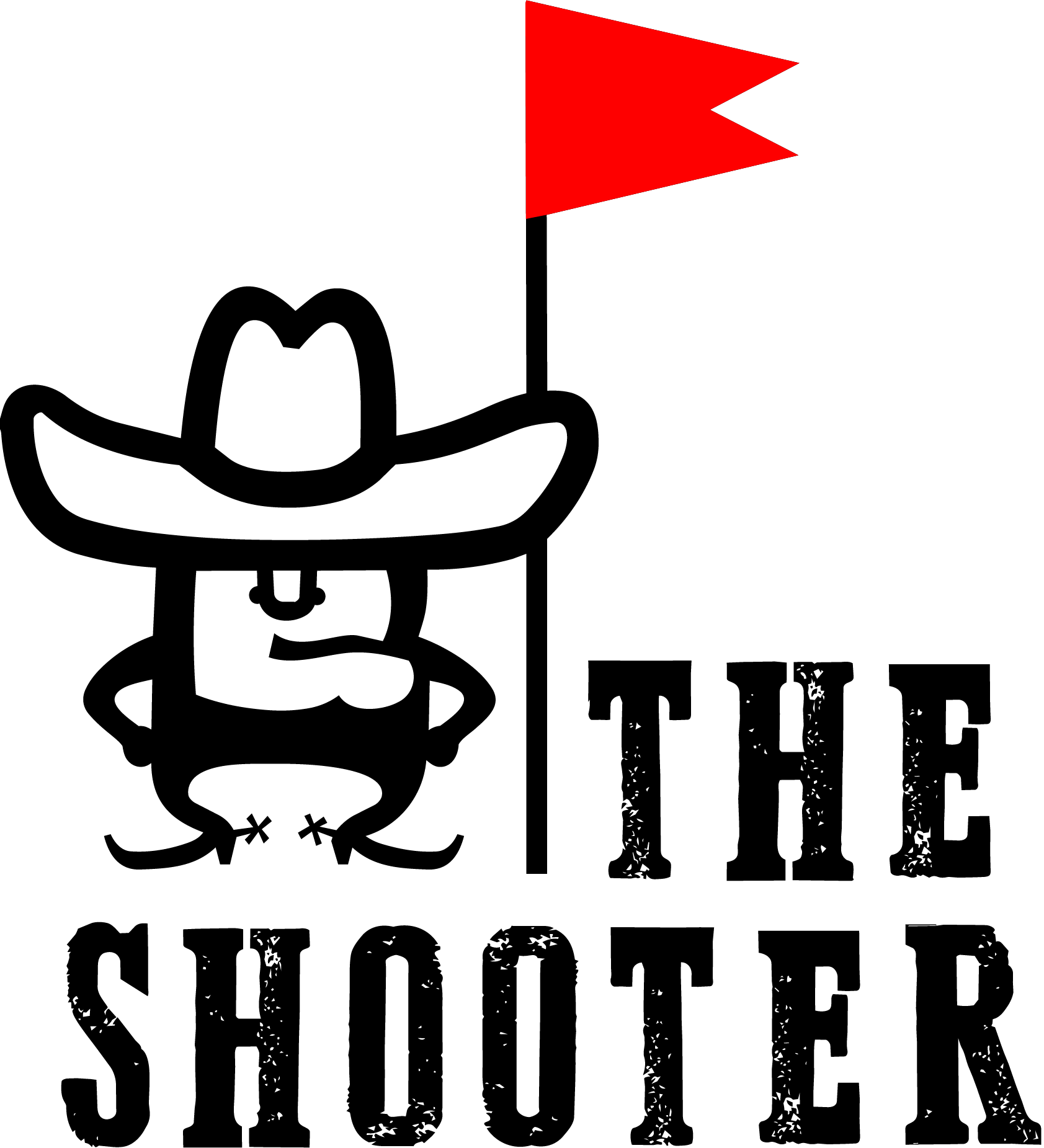 Red golf pin flag logo for The Shooter, a 10-hole short golf course at Scottsdale Country Club.